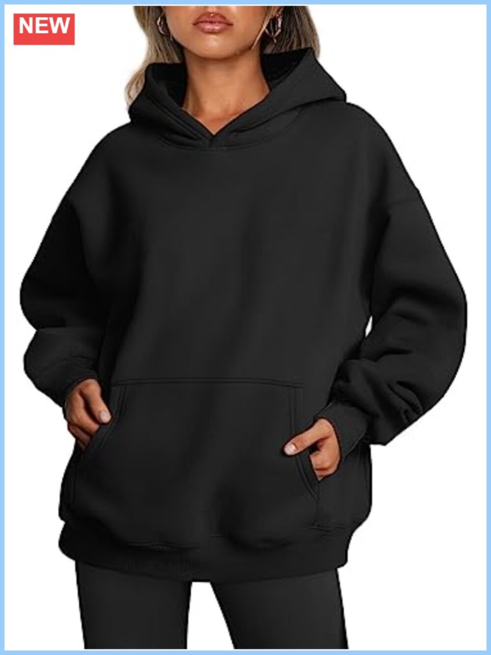 Oversized Fleece Hoodie for Women, Heavyweight Pullover Sweatshirt with